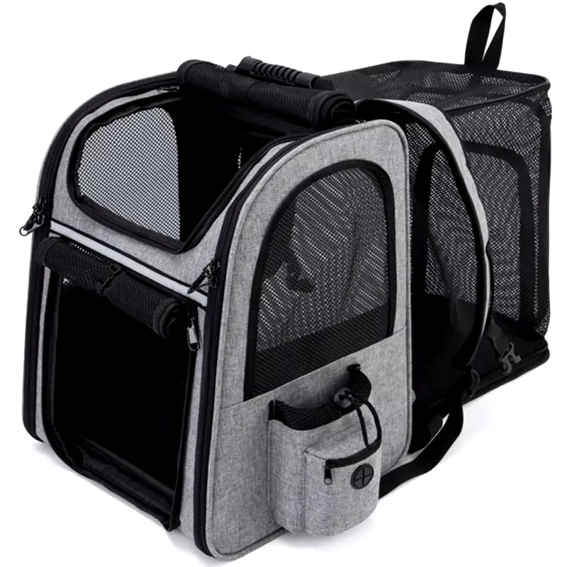 Portable Double Shoulder Cat Bag, Foldable Puppy Backpack, and Pet Bag