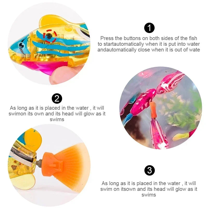 Cat Toys Interactive Robot Fish LED Lighted Water Activated