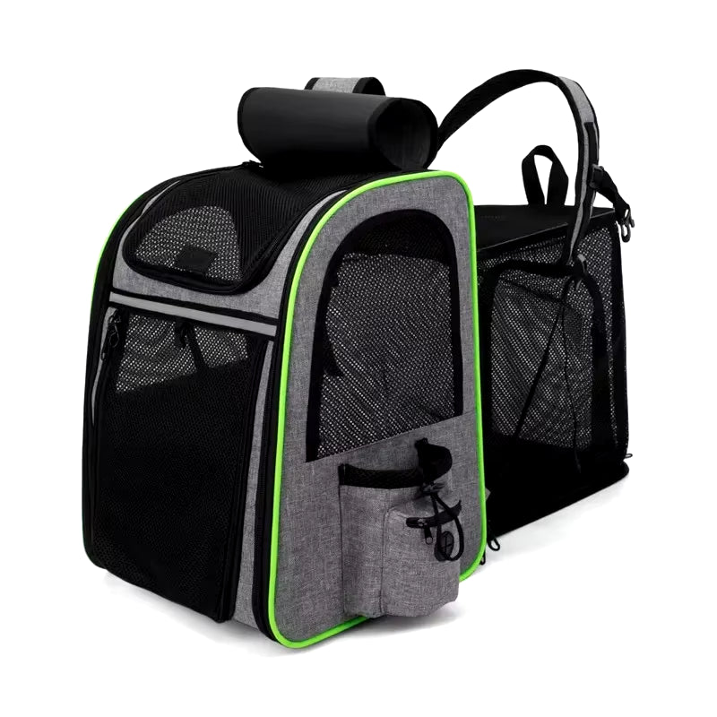 Portable Double Shoulder Cat Bag, Foldable Puppy Backpack, and Pet Bag