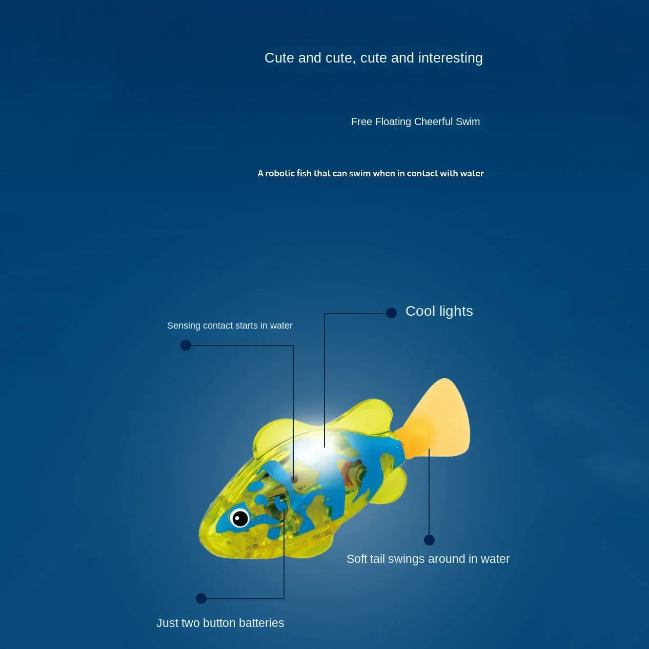 Cat Toys Interactive Robot Fish LED Lighted Water Activated