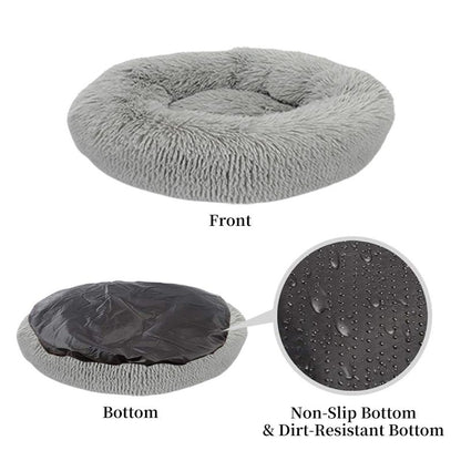 Donut Calming Dog Warm Cozy Fluffy Pet Bed for Dogs 
