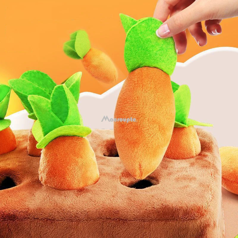 Dog Carrot Plush Toy Interactive Dog Toys Plush Puzzle Toys 2 in 1 Feed Games for Chewers 