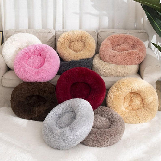 Donut Calming Dog Warm Cozy Fluffy Pet Bed for Dogs 