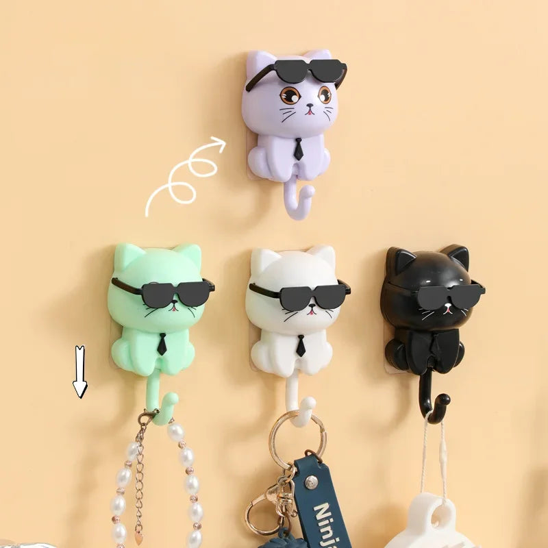 1Pcs Kitten Hooks Cartoon Cats  Decorative Hooks Storage Racks for Keys  