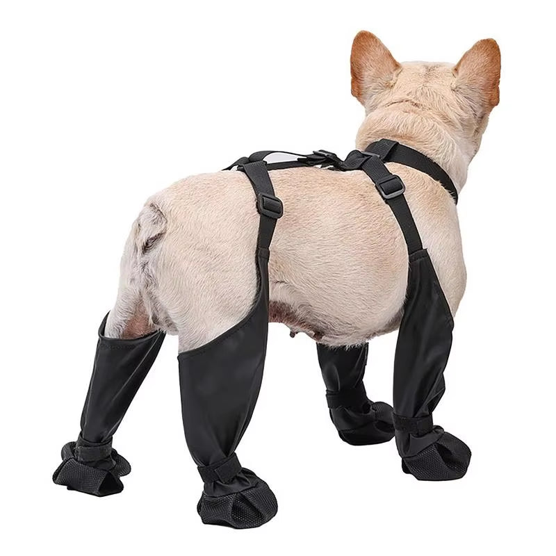 Waterproof Dog Boots Anti-Slip Dog Shoes with Rugged Rubber Sole, for Small Medium Dogs