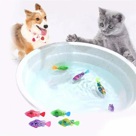 Cat Toys Interactive Robot Fish LED Lighted Water Activated  