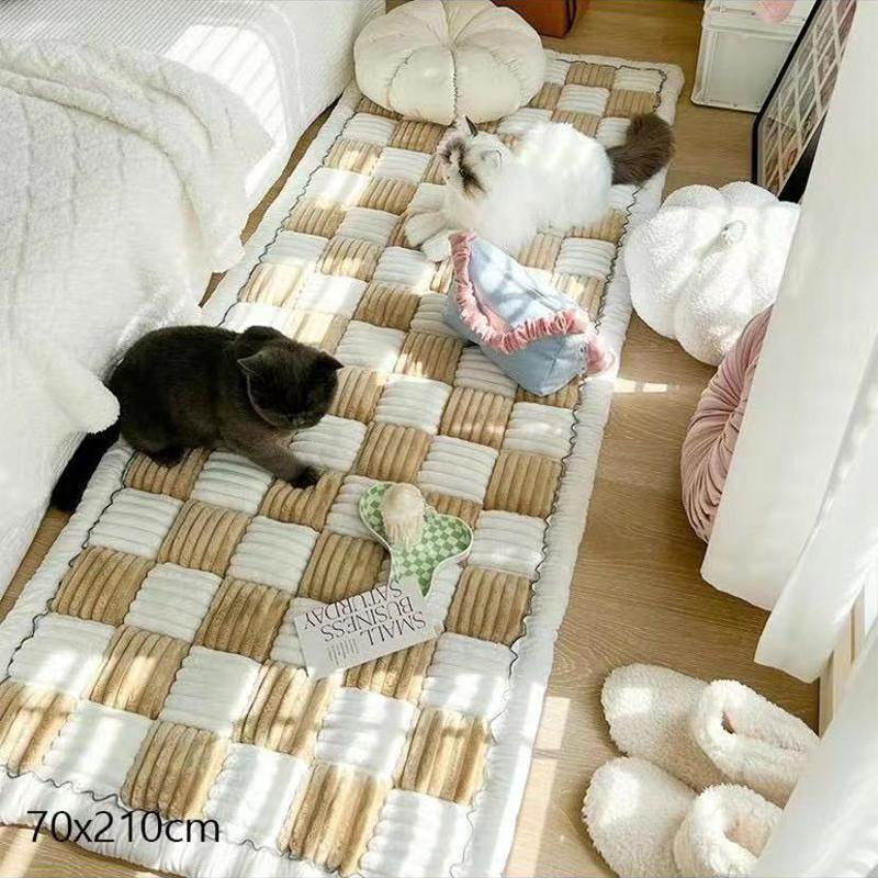 Plaid Pattern Pet Bed, Soft Comfortable Pet Mat, Comfortable Pet Sleeping Blanket, Indoor Pet 