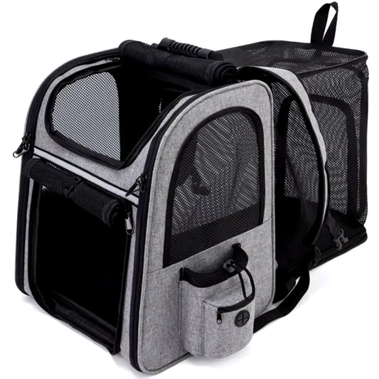 Portable Double Shoulder Cat Bag, Foldable Puppy Backpack, and  Pet Bag