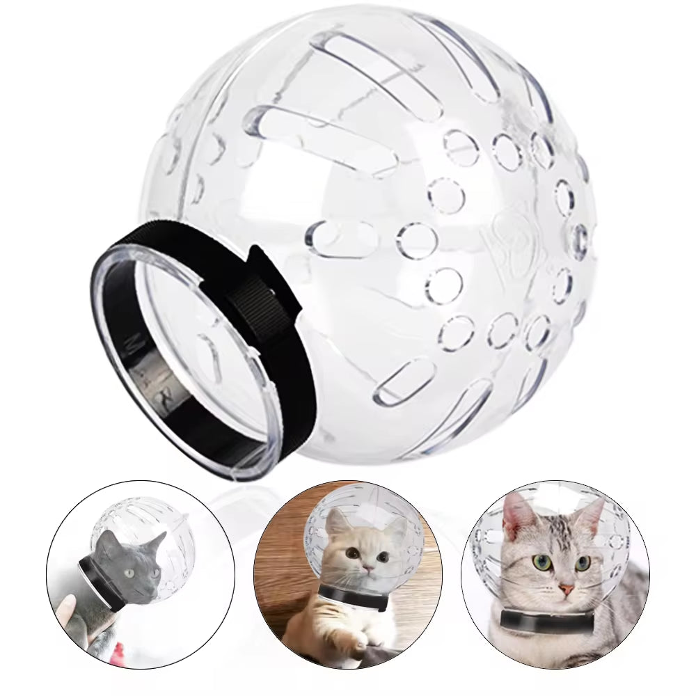 Cat Muzzle Anti-Bite Breathable Protective Space Hood Anti-Licking Cats Bathing Grooming 