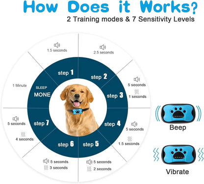 Pet Dog anti Barking Device USB Rechargeable Dogs Training Collar 