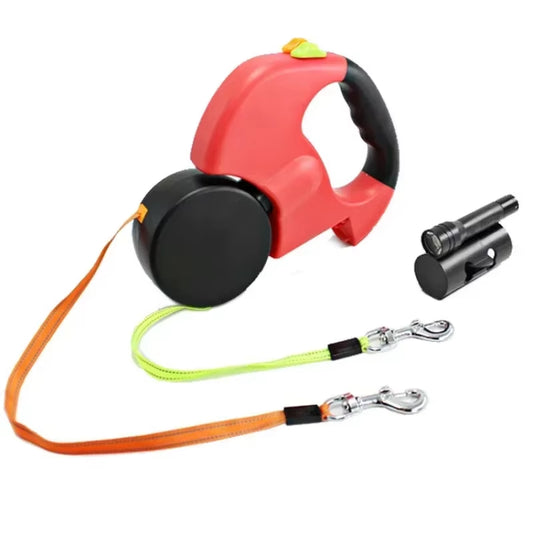 LED Automatic  with Two-Headed  Dog Leash  Chain 