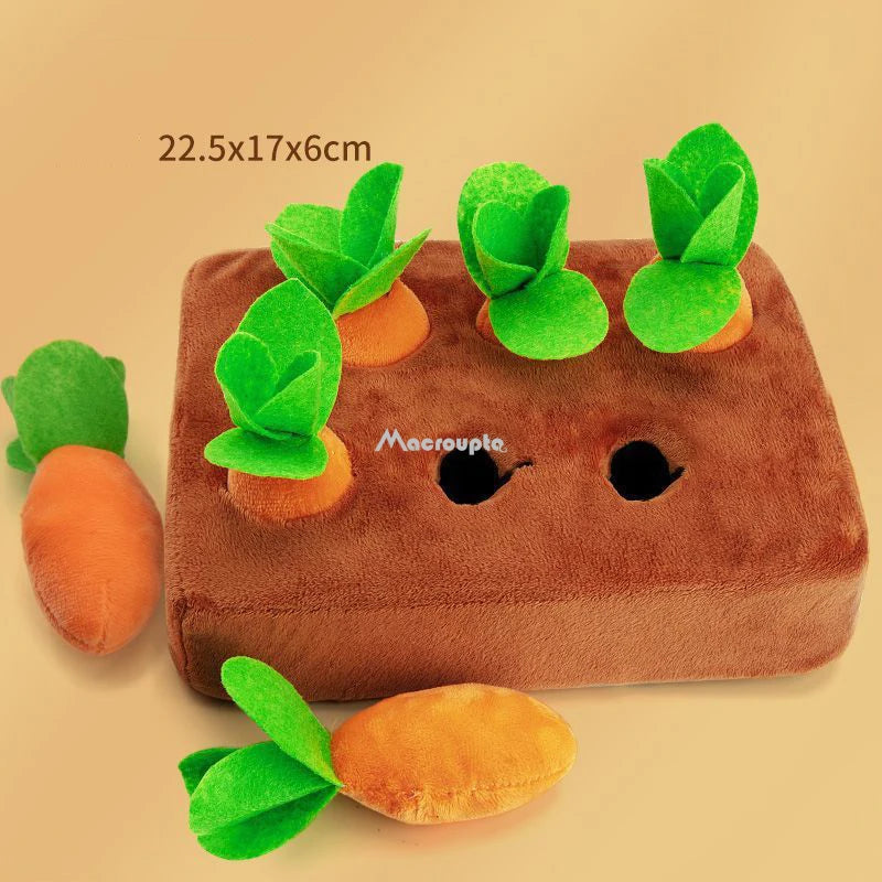 Dog Carrot Plush Toy Interactive Dog Toys Plush Puzzle Toys 2 in 1 Feed Games for Chewers 