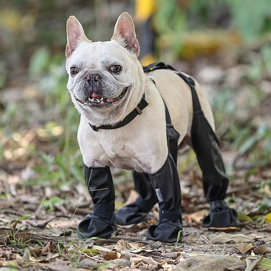 Waterproof Dog Boots Anti-Slip Dog Shoes with Rugged Rubber Sole, for Small Medium Dogs