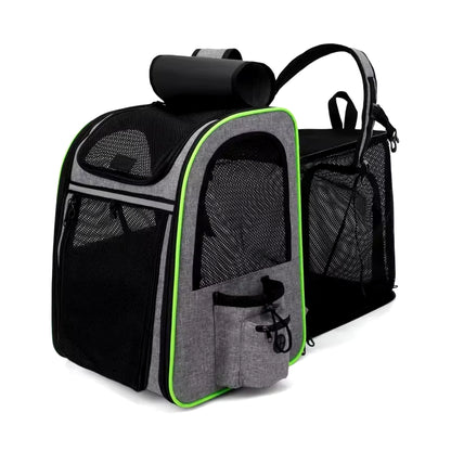 Portable Double Shoulder Cat Bag, Foldable Puppy Backpack, and  Pet Bag