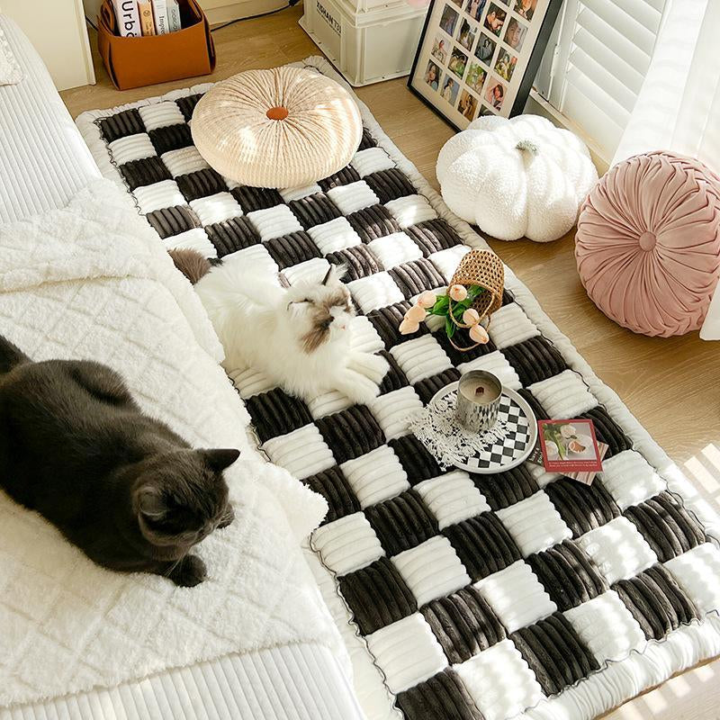 Plaid Pattern Pet Bed, Soft Comfortable Pet Mat, Comfortable Pet Sleeping Blanket, Indoor Pet 