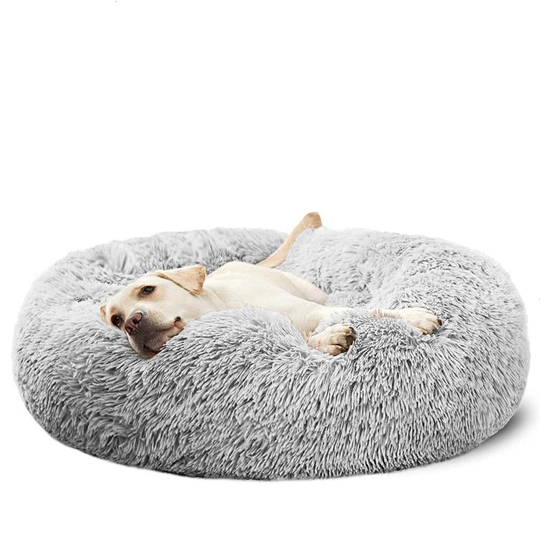 Donut Calming Dog Warm Cozy Fluffy Pet Bed for Dogs 