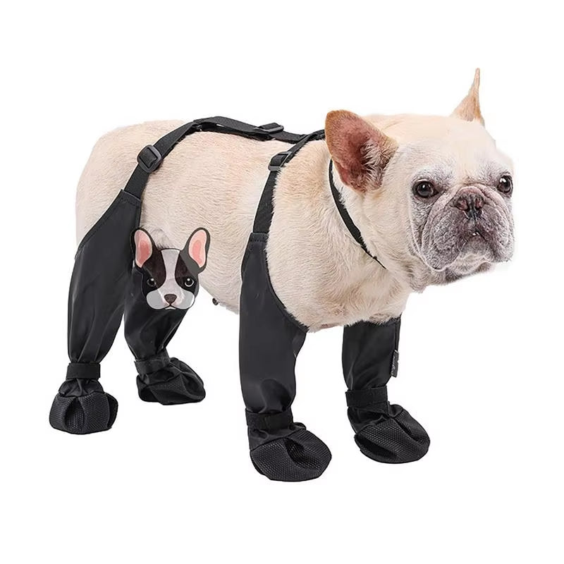 Waterproof Dog Boots Anti-Slip Dog Shoes with Rugged Rubber Sole, for Small Medium Dogs