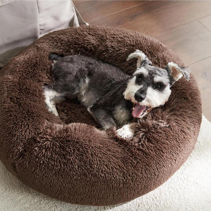 Donut Calming Dog Warm Cozy Fluffy Pet Bed for Dogs 