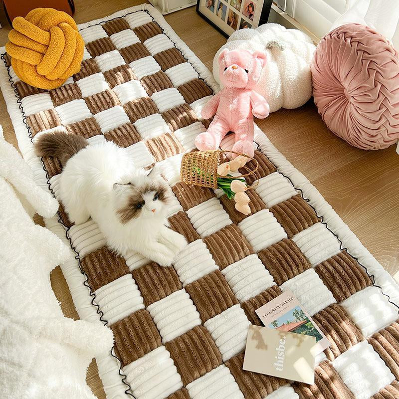 Plaid Pattern Pet Bed, Soft Comfortable Pet Mat, Comfortable Pet Sleeping Blanket, Indoor Pet 