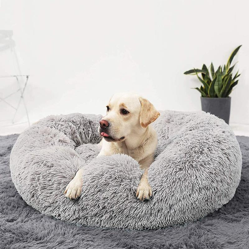Donut Calming Dog Warm Cozy Fluffy Pet Bed for Dogs 