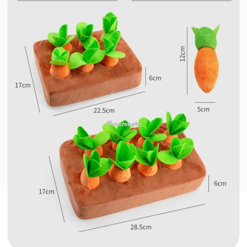 Dog Carrot Plush Toy Interactive Dog Toys Plush Puzzle Toys 2 in 1 Feed Games for Chewers 