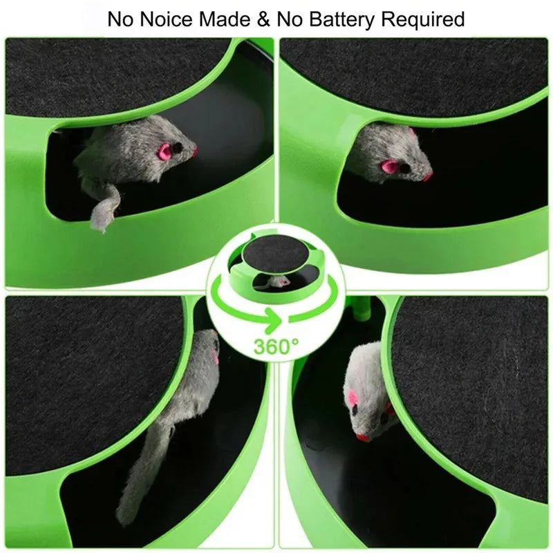 Cat Toy Turntable Roller Mouse Toys Interactive Intelligence Training 