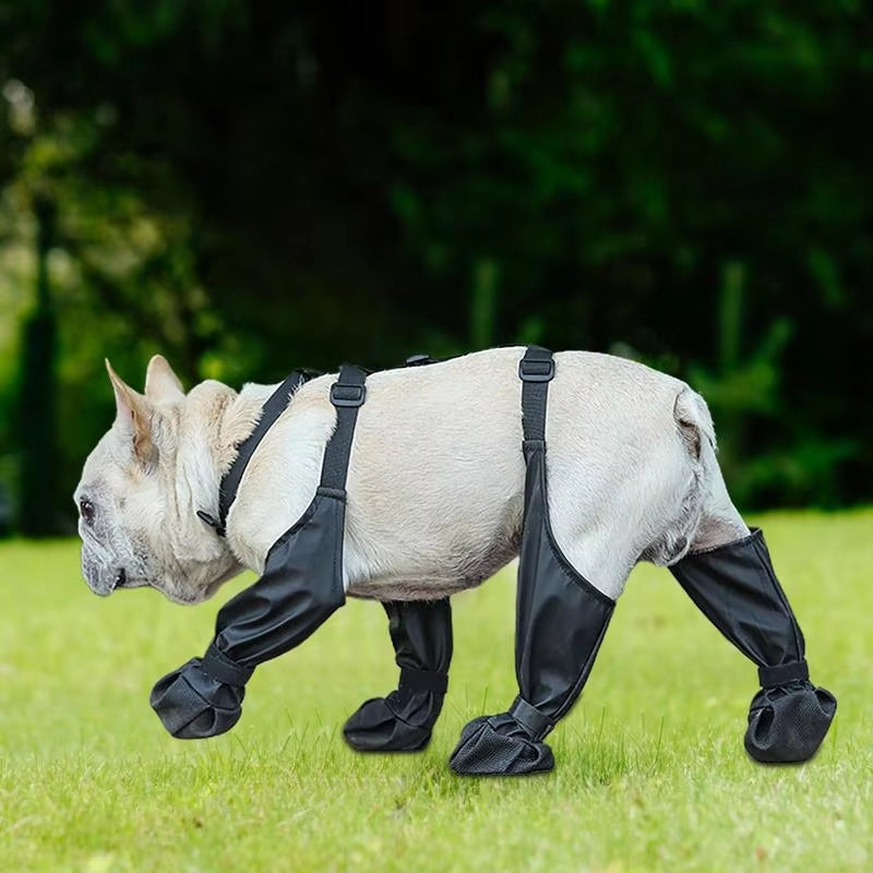 Waterproof Dog Boots Anti-Slip Dog Shoes with Rugged Rubber Sole, for Small Medium Dogs