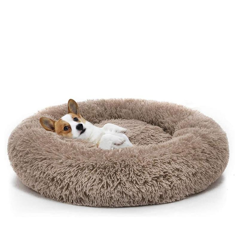 Donut Calming Dog Warm Cozy Fluffy Pet Bed for Dogs 
