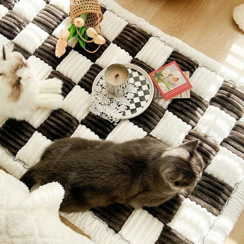 Plaid Pattern Pet Bed, Soft Comfortable Pet Mat, Comfortable Pet Sleeping Blanket, Indoor Pet 