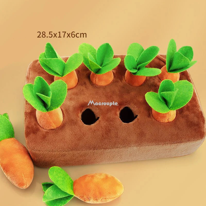 Dog Carrot Plush Toy Interactive Dog Toys Plush Puzzle Toys 2 in 1 Feed Games for Chewers 
