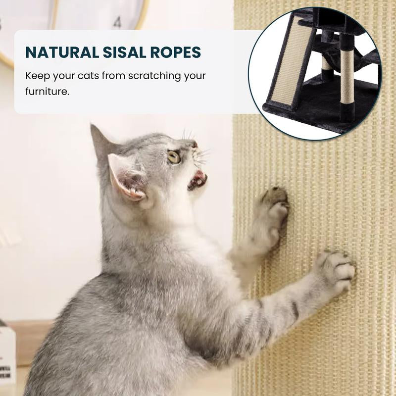 65In  Cat Tree Tower Condo for Indoor Cats, Multi-Level Furniture Activity Center with Wide Base/Cozy Plush 