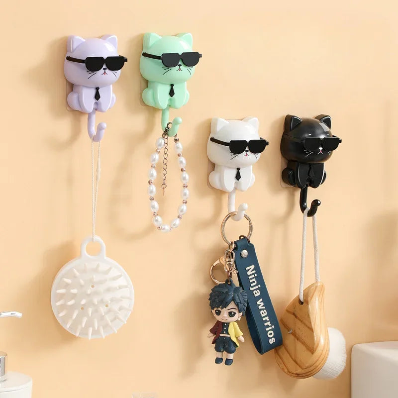 1Pcs Kitten Hooks Cartoon Cats  Decorative Hooks Storage Racks for Keys  