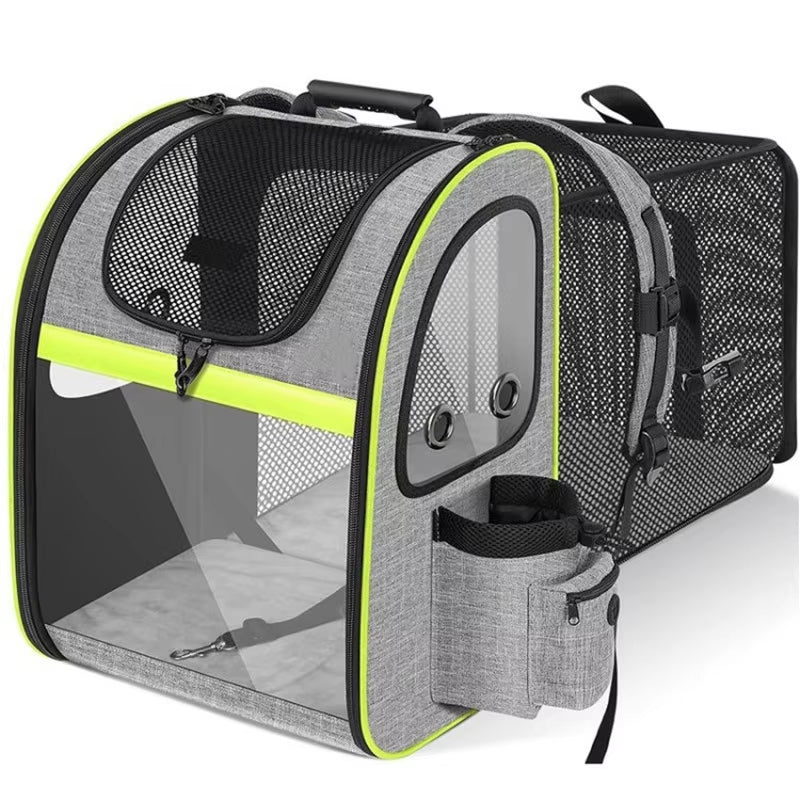 Portable Double Shoulder Cat Bag, Foldable Puppy Backpack, and  Pet Bag