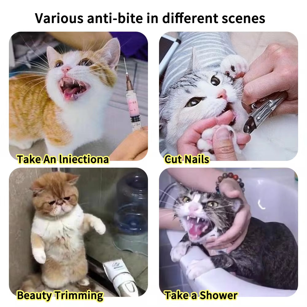Cat Muzzle Anti-Bite Breathable Protective Space Hood Anti-Licking Cats Bathing Grooming 